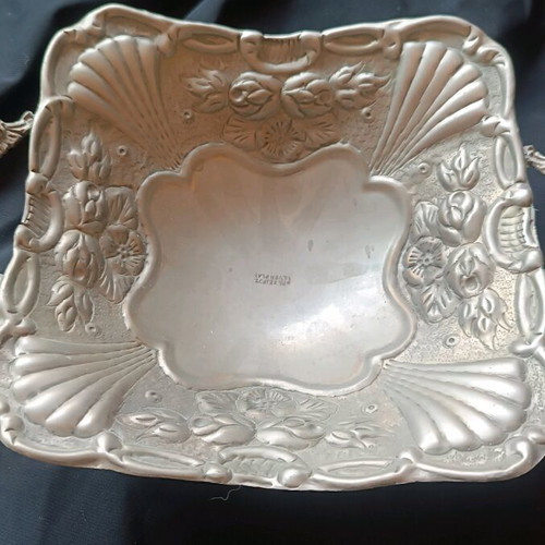 Silver-plated handmade vintage vessel like new with hallmark