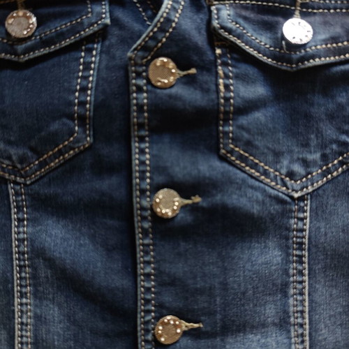 Dark Blue Denim Vest size XS like new with metal buttons