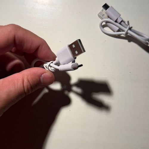 Set of 2 short white USB to Micro-USB charging cables new
