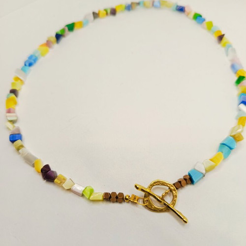 Women's Necklace with Semi-Precious Stones New, Stainless Steel