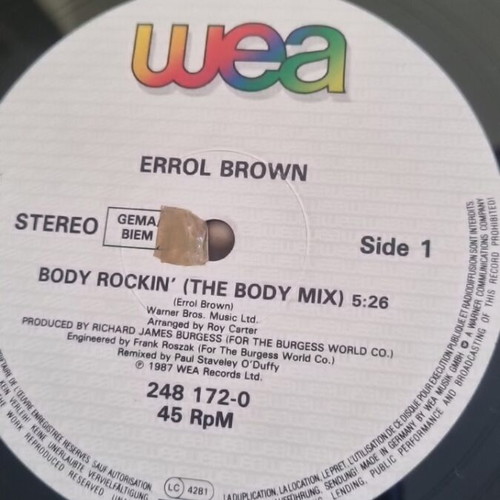 Errol Brown Body Rockin vinyl used