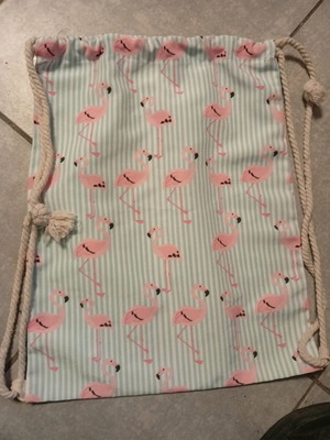 Backpack bag used, like new, white and blue
