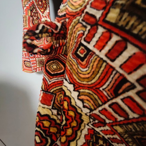 Tunic mini dress in red brown shades new
