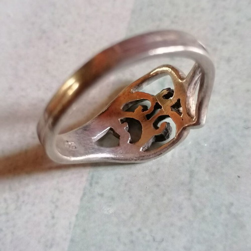 Silver 925 ring vintage spiral openwork new no 54 (US 6.75)