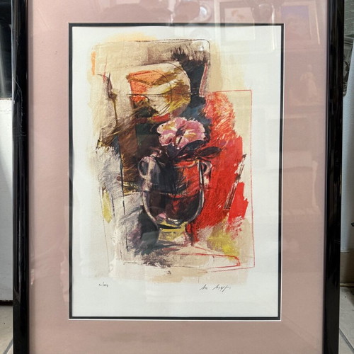 Apergis Silk Screen Printing like new, numbered 10/195, frame 51x64