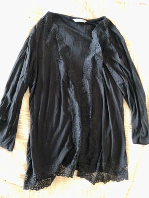 M&S Marks and Spencer cardigan used, black with lace size L