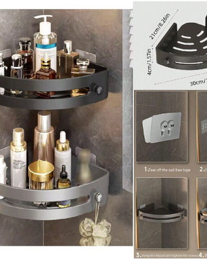 Black corner triangular shelf new without drilling