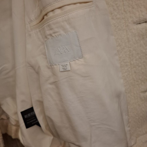 Zara jacket with boucle wool, new, XL, cream color