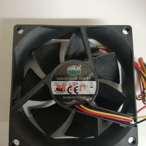 Cooler Master 80mm PC fan used with cut pin