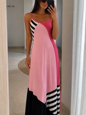 Thesis long dress like new, black and pink, size S