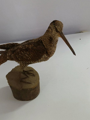 Decorative woodcock like new, height 24 cm, diameter 9 cm