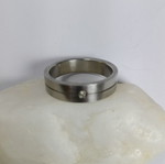 Stainless Steel Ring with Zircon Stone used, 7mm width