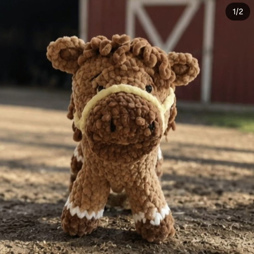 Handmade knitted horse new