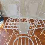 Fer forgé garden set used, table and 3 chairs