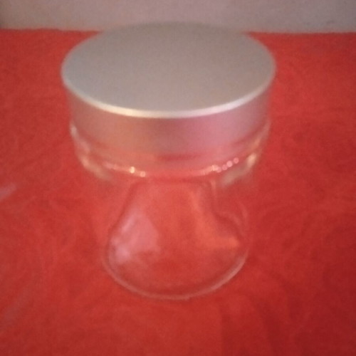 Small glass container with screw lid new