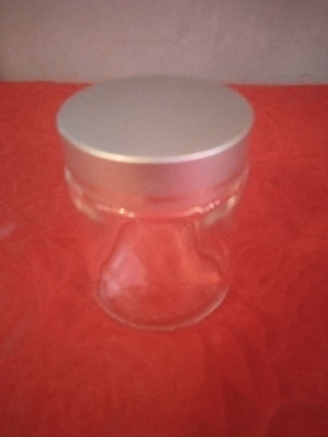 Small glass container with screw lid new