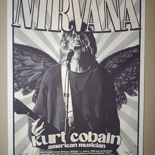 Nirvana A4 poster, Kurt Cobain