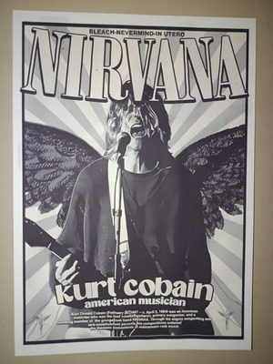 Nirvana A4 poster, Kurt Cobain