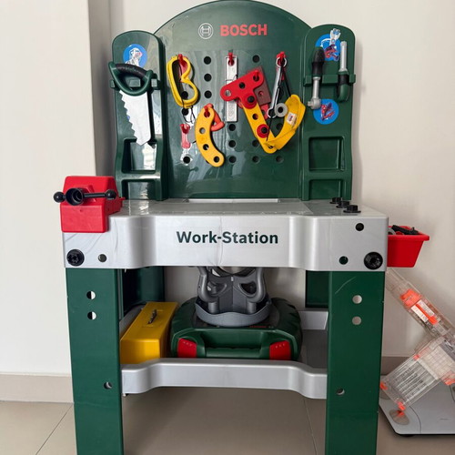 Bosch Kids Workbench used with tools