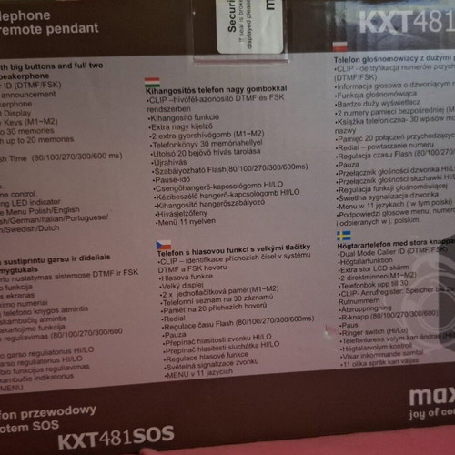 MaxCom KXT481 SOS corded home phone like new, white