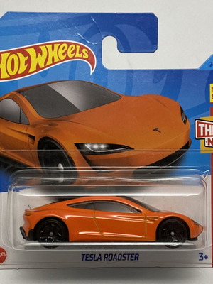 Tesla Roadster Hot Wheels Then & Now 2023 καινούργιο, πορτοκαλί