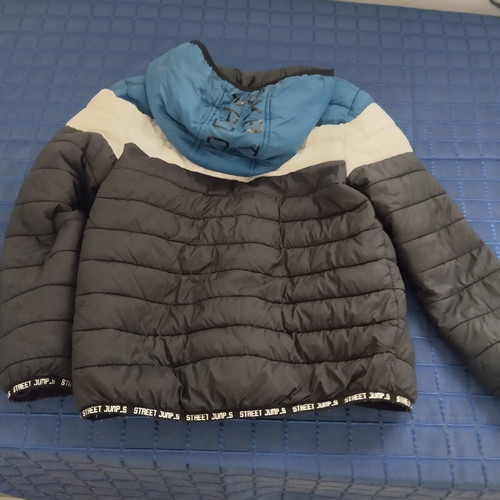 Children's hooded jacket for boys 4-6 years, black white blue