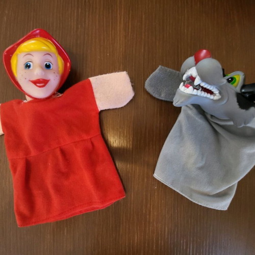 Hand Puppets Little Red Riding Hood and Wolf like new