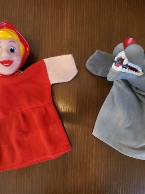 Hand Puppets Little Red Riding Hood and Wolf like new