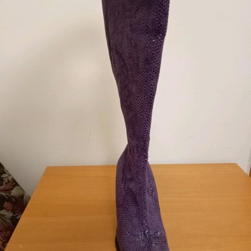 Fabric purple boot used, size 38, length 47cm