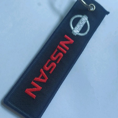 Nissan fabric double-sided keychain new