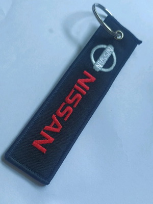 Nissan fabric double-sided keychain new