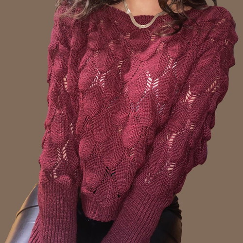 Pullover used, short, red, size S