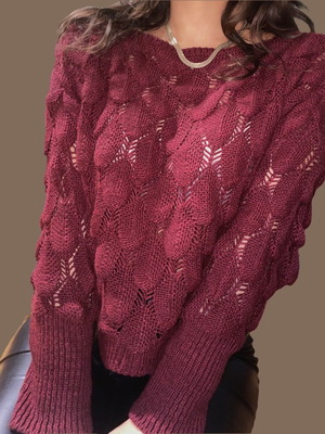 Pullover used, short, red, size S