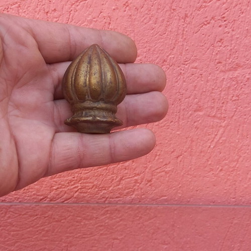 Brass pine cone decoration used, 5 cm height, with threading