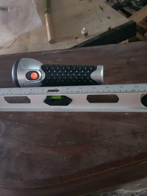 Aluminum level 50cm and flashlight new