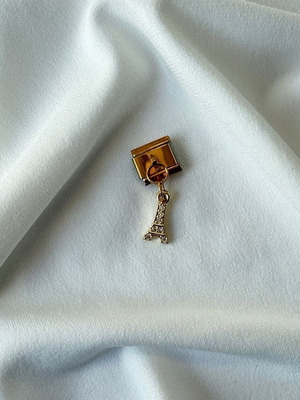 Nomination charm Eiffel Tower new, gold-colored