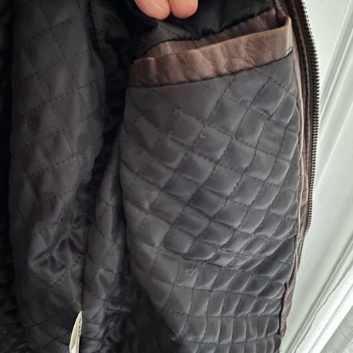 Vespa Piaggio leather jacket used, brown, size XL fits like L