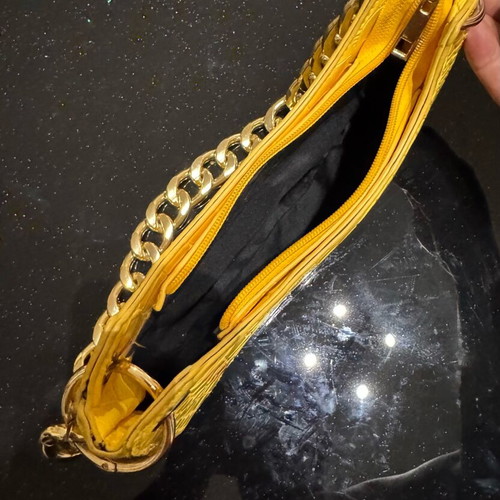 Bag new yellow with chain strap