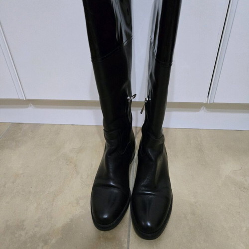 Bally black leather riding boots used, size 36.5