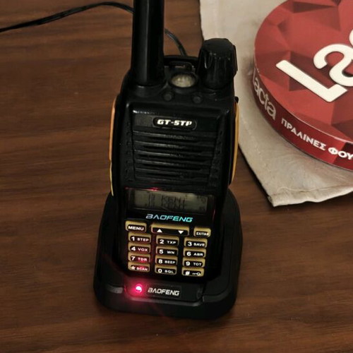 Baofeng GT-5TP handheld radio used, 8W power, 2000mAh battery