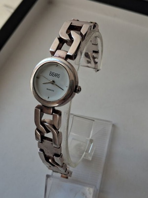 Exaris Quartz Italy women's watch like new, white and silver