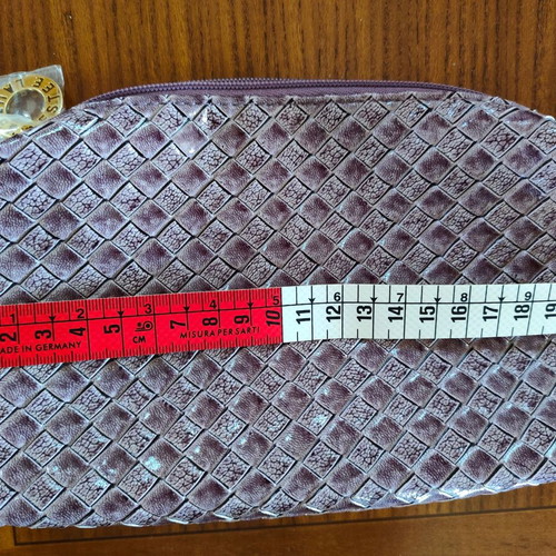 Estee Lauder toiletry bag new alligator leather with purple trim