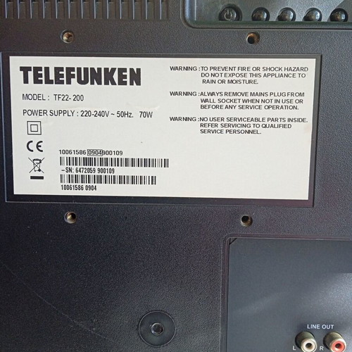 Telefunken TF22-200 TV used for parts with remote control