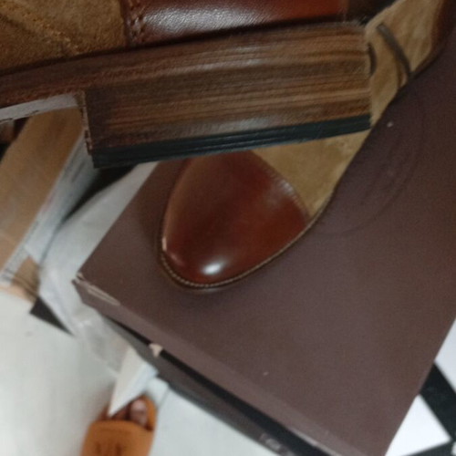 Herman Sons leather ankle boots new, size 40, beige and brown
