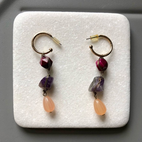 Zara dangling earrings like new with multicolored stones