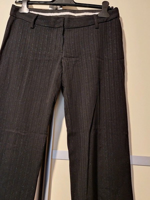 Black pants with silver thread, evening style, straight fit, like new