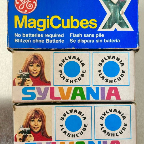 Flash cubes used, pack of 3 Sylvania and General Electric for camera