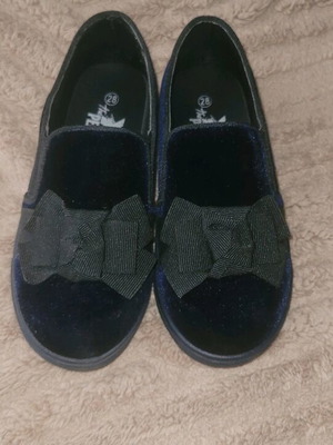 Velvet children's moccasins with bow size 28 new