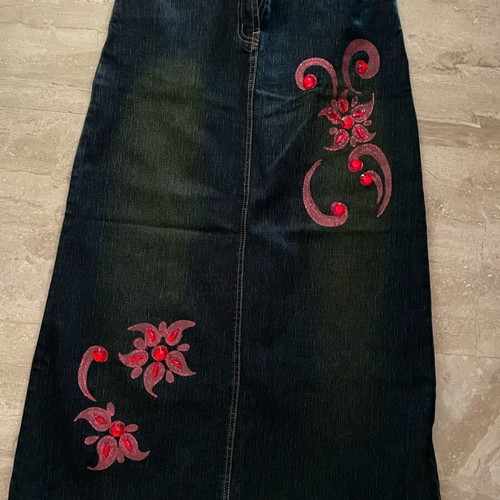 Denim skirt with design like new