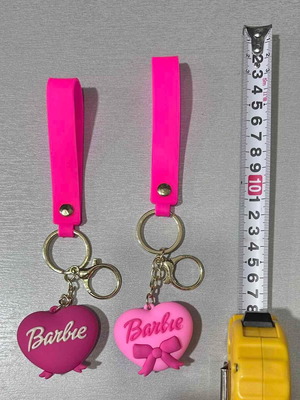 Σετ 2 μπρελόκ Barbie καινούργια, ροζ Heart & Bow Design